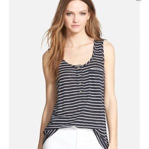 Amour Vert “Frankie” Linen Striped Tank Sz Small